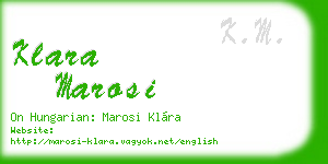 klara marosi business card